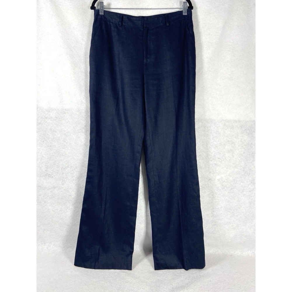 Lauren Ralph Lauren Dress Pants Women's 10 Blue 100% Linen Preppy Boho Chic NWT